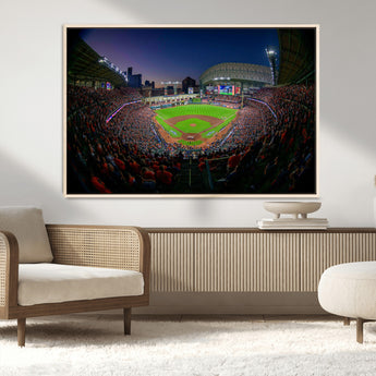 44322-MGV-CV-36X24-Minute Maid Park Wall Art Canvas Print, Framed Houston Astros Stadium Art Picture Print, Houston Astros Field Perfect Sports Room