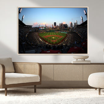 67670-MGV-FC-36X24_Natural-PNC Park Stadium Wall Art Canvas Print, Framed Pittsburgh Pirates Stadium Art Picture Print, PNC Park Field Perfect Sport Room