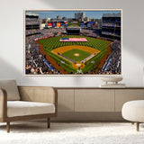 20879-MGV-CV-36X24-Yankee Stadium Wall Art Canvas Print, Framed New York Stadium Art Picture Print, Yankee Field Perfect Sport Room Decor Artwork