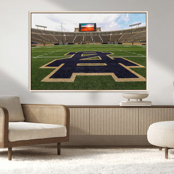 52835-MGV-CV-36X24-Notre Dame Stadium Wall Art Canvas Print, Framed Indiana Stadium Art Picture Print, Notre Dame Field Perfect Sport Room Decor