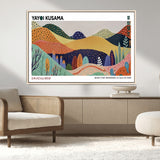 66936-MGV-CV-36X24-Kusama Wall Art – Vibrant Abstract Hills Canvas Print, Japanese Modern Landscape Poster for Living Room, Office, Studio or