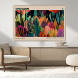 45711-MGV-CV-36X24-Yayoi Kusama Wall Art Canvas Print, Framed Abstract Yayoi Kusama Art Picture Print, Japanese Wabi Sabi Perfect Modern Abstract