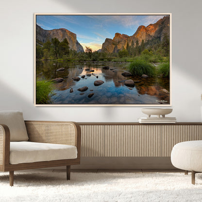 55893831-MGV-CV-36X24-Yosemite Valley Wall Art Canvas Print, Framed El Capitan Art Picture Print, Sierra Landspace Perfect Rustic Nature Decor Artwork