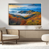 86772247-MGV-FC-36X24_Natural-Autumn Mountains Wall Art Canvas Print, Framed Fall Foliage Art Picture Print, Vibrant Hills Perfect Vibrant Nature Decor Artwork