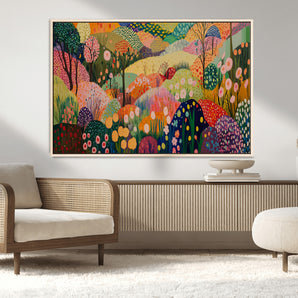 82685568-MGV-CV-36X24-Colorful Garden Wall Art – Vibrant Landscape Canvas Print, Modern Floral Abstract Painting for Living Room, Bedroom, Office, or