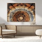 15184146-MGV-FC-36X24_Natural-Tree Rings Wall Art Canvas Print, Framed Wood Texture Art Picture Print, Rustic Pattern Perfect Rustic Organic Decor Artwork