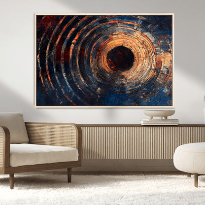 10017879-MGV-CV-36X24-Wood Tree Ring Wall Art Canvas Print, Framed Natural Wood Art Picture Print, Rustic Tree Slice Perfect Rustic Decor Artwork