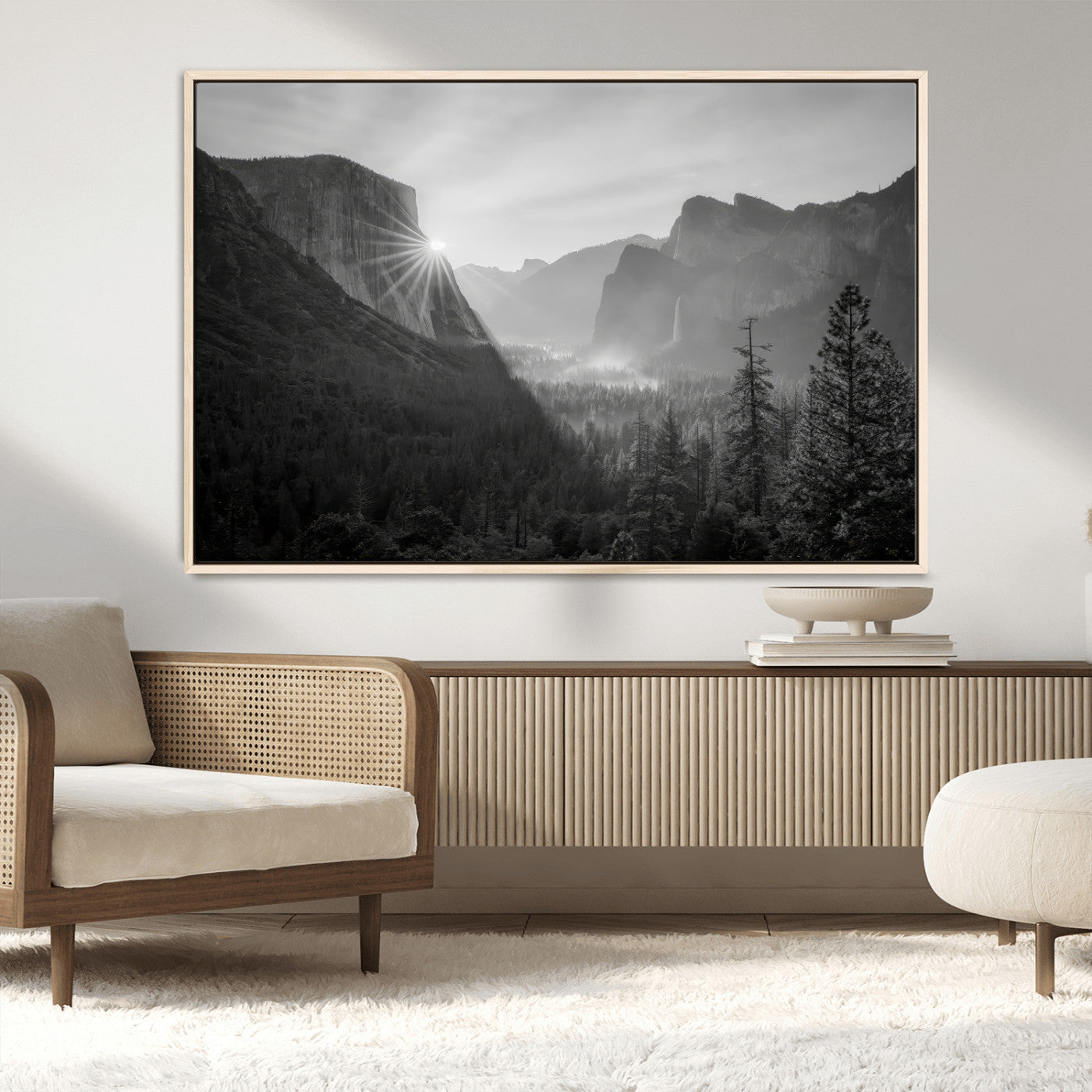 39278955-MGV-CV-36X24-Yosemite Valley Wall Art Canvas Print, Framed El Capitan Art Picture Print, Misty Mountain Perfect Modern Rustic Decor Artwork