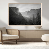 39278955-MGV-CV-36X24-Yosemite Valley Wall Art Canvas Print, Framed El Capitan Art Picture Print, Misty Mountain Perfect Modern Rustic Decor Artwork