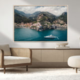 20321590-MGV-CV-36X24-Amalfi Coast Wall Art Canvas Print, Framed Italy Travel Art Picture Print, Mediterranean Landscape Perfect Mediterranean Coastal