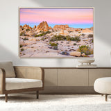 96167137-MGV-CV-36X24-Vibrant Sunset Sky Wall Art Canvas Print, Framed Joshua Tree Art Picture Print, Rugged Terrain Perfect Southwestern Boho Decor