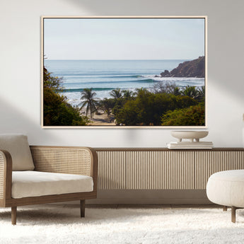 88336640-MGV-CV-36X24-Tropical Beach Scene Wall Art Canvas Print, Framed Coastal Photography Art Picture Print, Ocean Horizon Art Perfect Coastal Boho