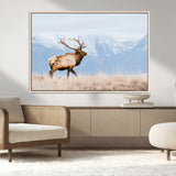 96024025-MGV-CV-36X24-Elk Photography Wall Art Canvas Print, Framed Mountain Wildlife Art Picture Print, Rustic Lodge Decor Perfect Rustic Lodge Decor