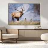26365841-MGV-CV-36X24-Mountain Elk Art Wall Art Canvas Print, Framed Rustic Wildlife Print Art Picture Print, Lodge Style Decor Perfect Rustic Lodge