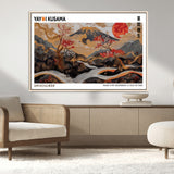 85375874-MGV-FC-36X24_Natural-Mount Fuji Abstract Wall Art – Japanese Landscape Canvas Print, Cherry Blossom & Red Sun Painting, Elegant Modern Zen Asian Home