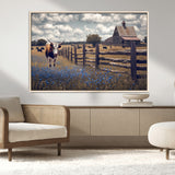 22296025-MGV-CV-36X24-Texas Longhorn Canvas Wall Art Canvas Print, Framed Rustic Barn Wall Art Art Picture Print, Farmhouse Cow Decor Perfect Rustic