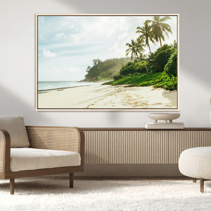 42984524-MGV-CV-36X24-Relaxing Beach Wall Art Canvas Print, Framed Ocean View Art Picture Print, Coastal Serenity Perfect Tropical Coastal Decor Artwork