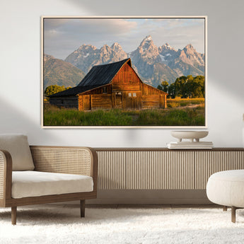 31771014-MGV-CV-36X24-Rustic Barn Wall Art Canvas Print, Framed Western Landscape Art Picture Print, Farmhouse Style Perfect Rustic Farmhouse Decor