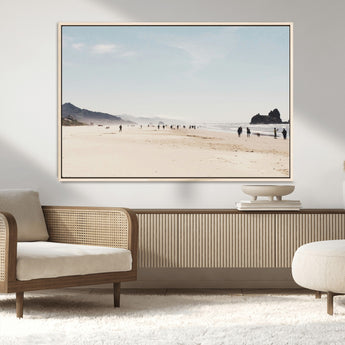 28307820-MGV-CV-36X24-Minimalist Beach Wall Art Canvas Print, Framed Coastal Serenity Art Picture Print, Soft Sand Perfect Modern Coastal Decor Artwork