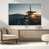 87729656-MGV-FC-36X24_Natural-Mount Fuji Wall Art Canvas Print, Framed Japan Travel Art Picture Print, Chureito Pagoda Perfect Zen Minimalism Decor Artwork