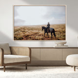 57597730-MGV-CV-36X24-Cowboy Wall Art Wall Art Canvas Print, Framed Western Canvas Art Picture Print, Rustic Ranch Scene Perfect Rustic Western Decor