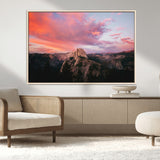 32786115-MGV-CV-36X24-Half Dome Wall Art Canvas Print, Framed Yosemite National Park Art Picture Print, Dramatic Sunset Perfect Adventurous Wilderness