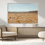 55918919-MGV-FC-36X24_Natural-Desert Landscape Wall Art – Golden Grass Plains and Mountain Horizon Canvas Print, Southwest Nature Photography Decor for Living