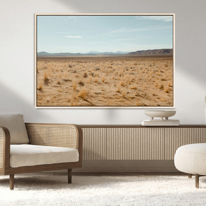 55918919-MGV-FC-36X24_Natural-Desert Landscape Wall Art – Golden Grass Plains and Mountain Horizon Canvas Print, Southwest Nature Photography Decor for Living