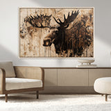 83505059-MGV-CV-36X24-Majestic Moose Wall Art – Rustic Animal Canvas Painting – Wilderness Wildlife Decor with Earthy Tones for Cabin, Lodge, Farmhouse,
