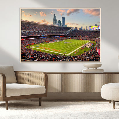 55377093-MGV-CV-36X24-Soldier Field Wall Art – Panoramic Chicago Bears Football Stadium Canvas Print, Game Day Sports Decor for Man Cave, Bar, Office,