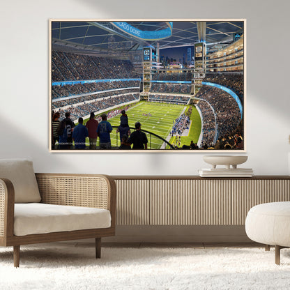 41816511-MGV-FC-36X24_Natural-Chicago Dome Stadium Wall Art – Futuristic Football Arena Canvas Print, Modern Sports Fan Decor for Man Cave, Office, Bar, or