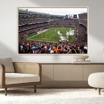 18347149-MGV-CV-36X24-Soldier Field Wall Art – Chicago Bears Football Stadium Canvas Print, Game Day Sports Decor for Man Cave, Bar, Office, or Living