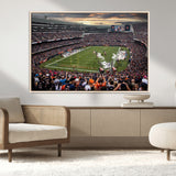 87578930-MGV-CV-36X24-Soldier Field Wall Art – Chicago Bears Football Stadium Sunset Canvas Print, Game Day Sports Decor for Man Cave, Bar, Office, or