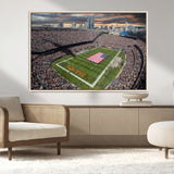 98106777-MGV-CV-36X24-Soldier Field Wall Art – Chicago Bears Stadium Canvas Print with American Flag, Game Day Football Decor for Man Cave, Bar, or
