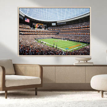 32530647-MGV-CV-36X24-Chicago Bears Stadium Wall Art – Futuristic Dome Arena Canvas Print, Modern Football Concept Design Decor for Man Cave, Bar, or
