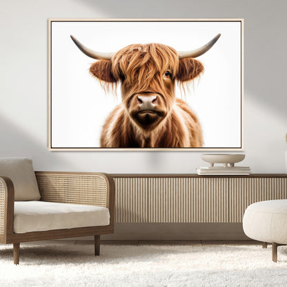 637908607-MGV-FC-93X47-3P_Black-Highland Cow Wall Art Print – Rustic Farmhouse Animal Portrait, Scottish Highland Cattle Canvas, Modern Country Wall Decor for