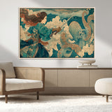 37943964-MGV-FC-36X24_Natural-Samurai Warrior vs Octopus Wall Art – Japanese Ukiyo-e Style Canvas Print, Ocean Battle Scene Artwork for Living Room, Office, Man