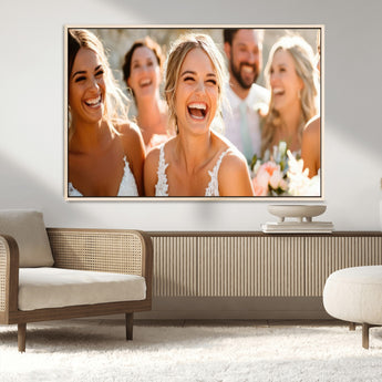 CSTM912-MGV-CV-36X24-Framed Wedding Canvas Print - Custom Wall Art Keepsake for Couples, Elegant Home Decoration Gift, Create Your Own Photo Canvas