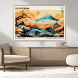 94085549-MGV-CV-36X24-Japanese Wave and Mountain Wall Art – Panoramic Abstract Landscape Canvas Print, Asian Inspired Nature Decor for Living Room,