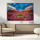 94266219-MGV-FC-36X24_Natural-Neyland Stadium Wall Art – Tennessee Volunteers Checkerboard Game Day Canvas Print, College Football Fireworks Decor for Man Cave