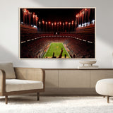 73358115-MGV-FC-36X24_Natural-Tennessee Volunteers Wall Art – Neyland Stadium Fireworks Night Game Canvas Print, Vols Football Checkerboard Endzone Sports Decor