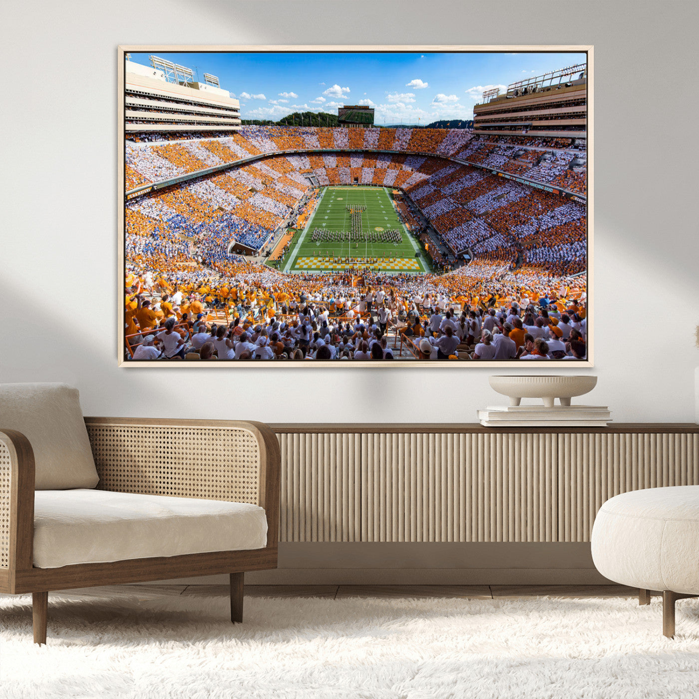 77097951-MGV-CV-36X24-Neyland Stadium Wall Art – Panoramic Tennessee Volunteers Football Field Canvas Print, Game Day Decor for Office, Man Cave, Living