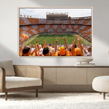 76011417-MGV-FC-36X24_Natural-Neyland Stadium Wall Art – Panoramic Tennessee Volunteers Checkerboard Crowd Canvas Print, Day Game Football Celebration Sports