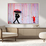 69505-MGV-CV-36X24-Graffiti Girl Wall Art Canvas Print, Framed Urban Contrast Art Picture Print, Vibrant Graffiti Perfect Urban Pop Decor Artwork