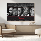 45112-MGV-CV-36X24-Black Icons Wall Art Canvas Print, Framed Thinker Art Picture Print, Motivational Quote Perfect Cultural Modern Decor Artwork