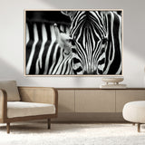 43631-MGV-CV-36X24-Black and White Zebra Wall Art – Modern Animal Print Canvas Artwork for Living Room, Bedroom, or Office Decor
