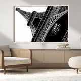 89033-MGV-CV-36X24-Eiffel Tower Wall Art – Dramatic Black and White Architectural Canvas Print, Modern Paris Decor for Office, Living Room or