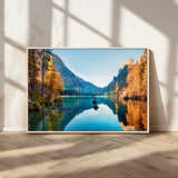 32962-MGV-CV-36X24-Mountain Lake Wall Art – Tranquil Autumn Landscape Canvas Print, Nature Reflection Decor for Living Room, Bedroom, Office or Cabin