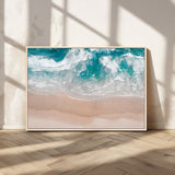 39236-MGV-CV-36X24-Ocean Beach Wall Art – Aerial View of Waves and Sand Canvas Print, Coastal Home Decor for Living Room, Bedroom, Office or Beach