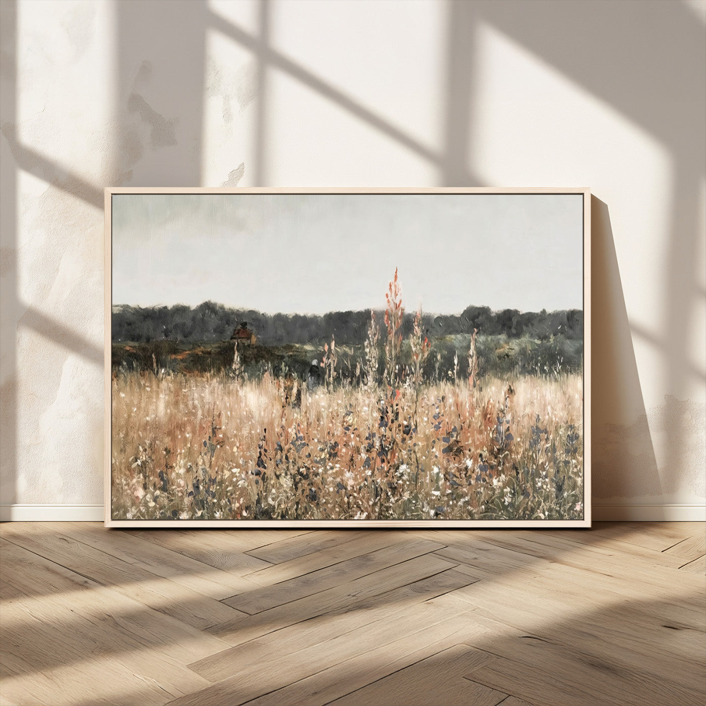 46308-MGV-CV-36X24-Wildflower Field Wall Art – Rustic Meadow Landscape Canvas Print, Country Nature Decor for Living Room, Bedroom or Farmhouse